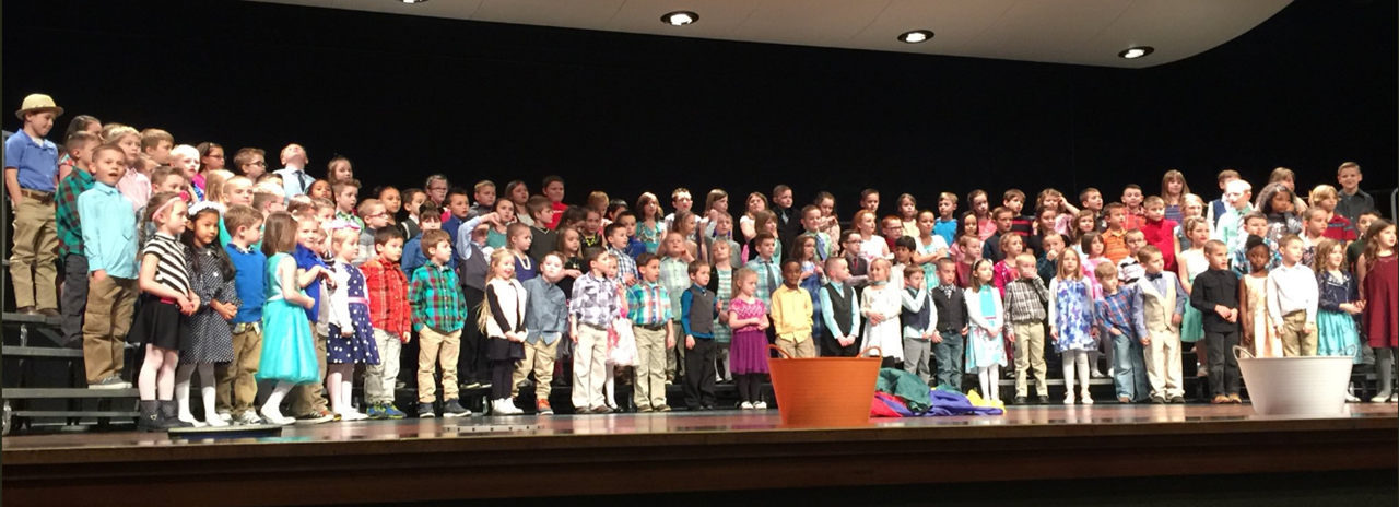 1st Grade students on stage